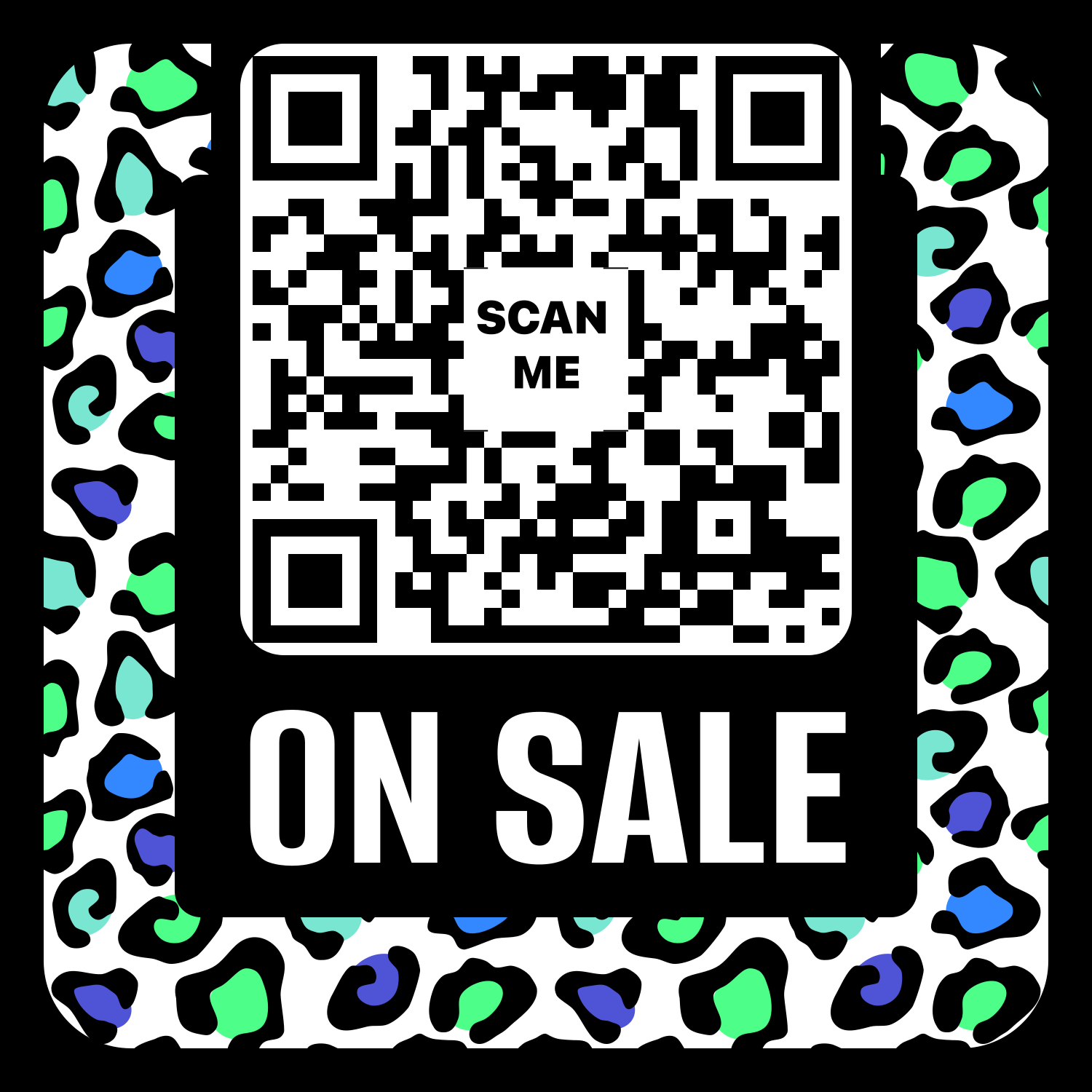 Leopard QR magnet sticker design