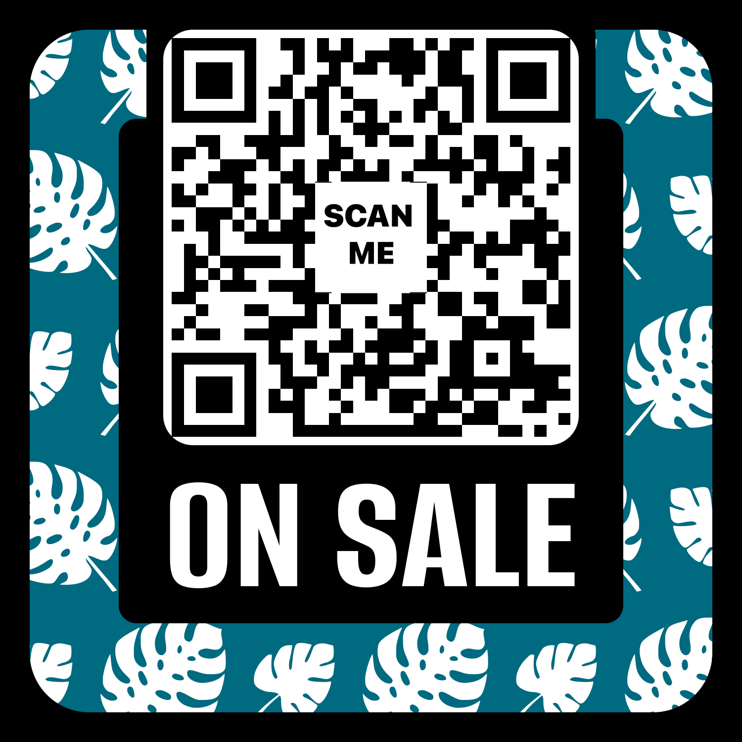 Tropical QR magnet sticker design